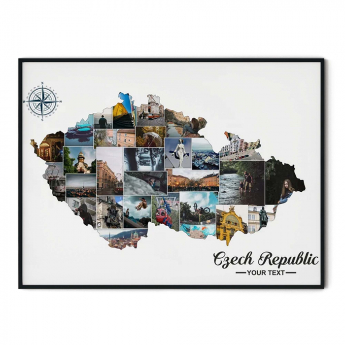 Cadou pentru familie. Tablou personalizat, Intaglio, cu rama, colaj, Amintiri din vacanta Praga [1]