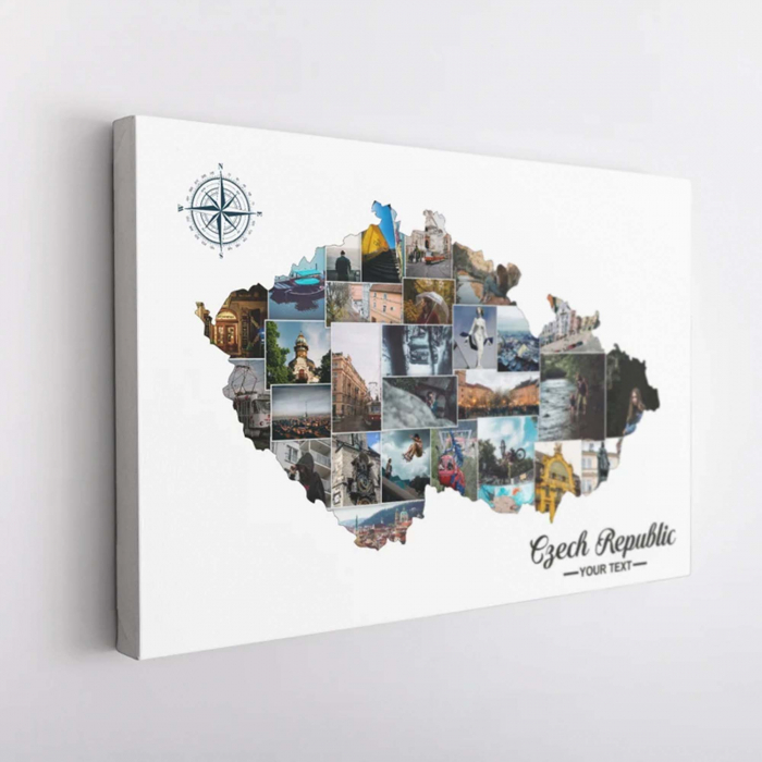 Cadou pentru familie. Tablou personalizat, Intaglio, cu rama, colaj, Amintiri din vacanta Praga [2]