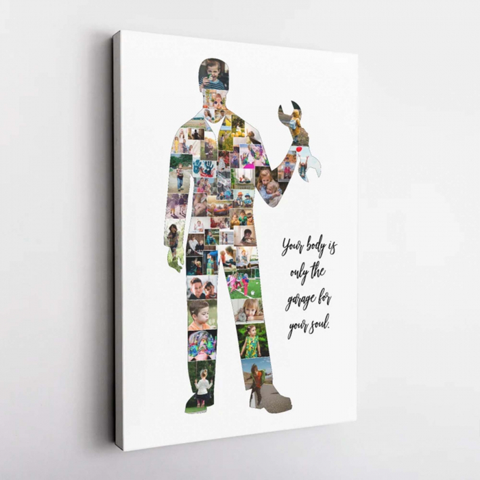 Cadou pentru Mecanic, Tablou personalizat, Intaglio, cu rama, colaj cu poze [2]