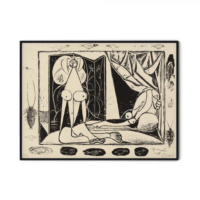 Reproducere alb-negru, Two Nude Women de Picasso, artă modernă. [3]