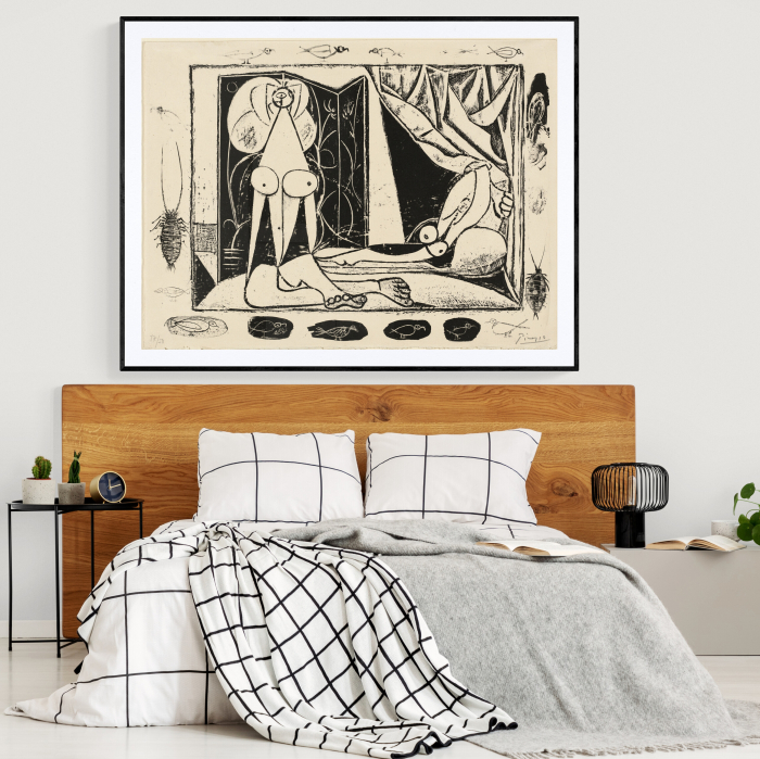 Reproducere alb-negru, Two Nude Women de Picasso, artă modernă. [1]