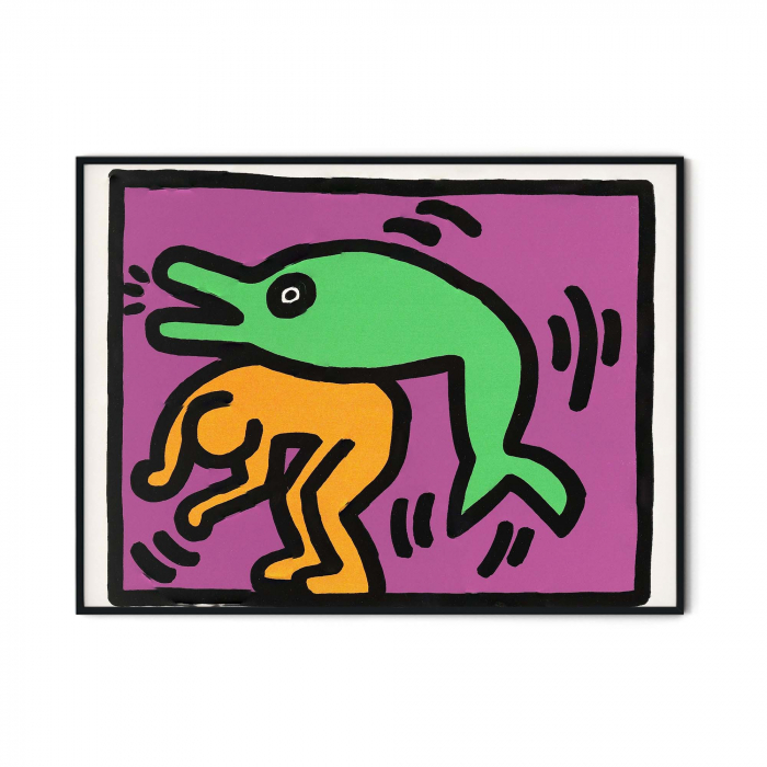 Print modern pop art în stilul lui Keith Haring și Andy Warhol, pe hartie Fine Art. [1]