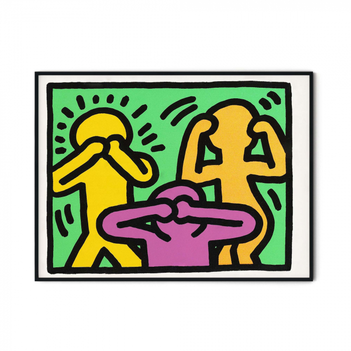 Poster abstract pop art inspirat de Keith Haring și Andy Warhol [1]