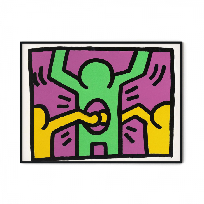 Tablou abstract modern Keith Haring și Andy Warhol, fără ramă [1]
