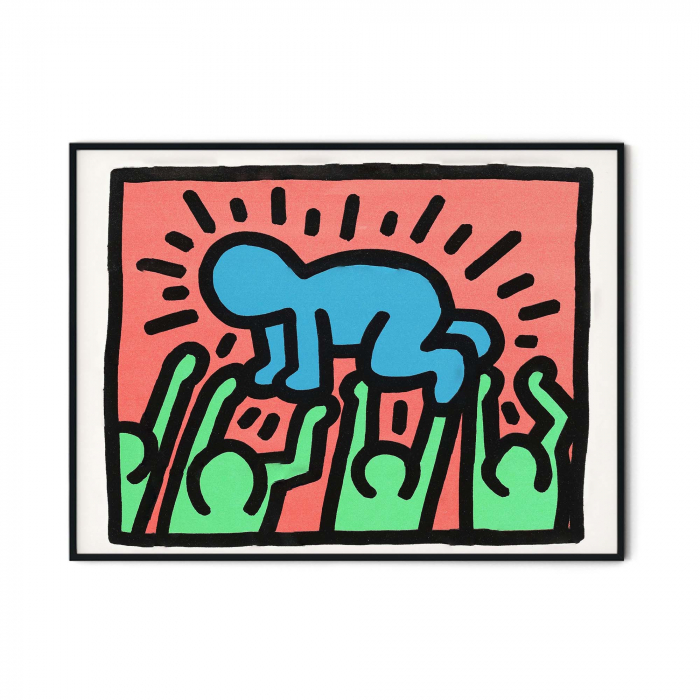 Tablou canvas modern, inspirație Keith Haring și Andy Warhol, neînrămat. [1]