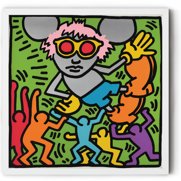 "Poster abstract Pop Art cu Keith Haring și Andy Warhol, neînrămat" [1]