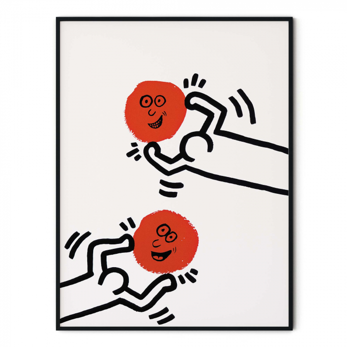 Tablou Intaglio pop art de Keith Haring și Andy Warhol, neînramat [1]