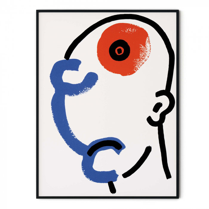 Poster pop art cu Keith Haring și Andy Warhol, „The Story Of Red And Blue 1” [1]