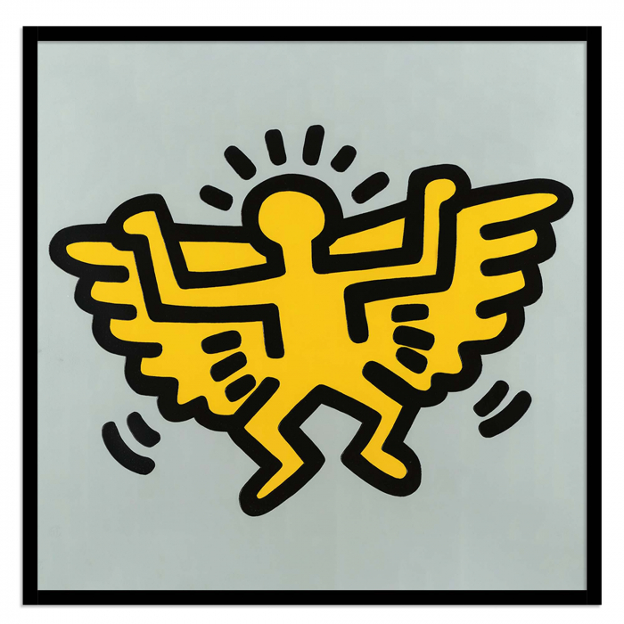 Poster pop art cu Keith Haring și Andy Warhol, neînramat [1]