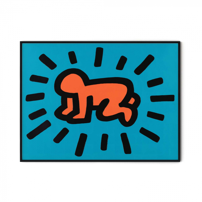 Tablou modern neînramat, Radiant Baby, inspirat de Haring și Warhol [1]