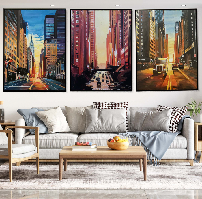 Tablou canvas abstract cu străzile din New York, ideal pentru living [1]