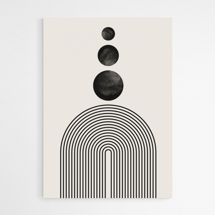 Tablouri Abstracte, print pe hartie foto Fine Art, Intaglio, set 3 postere, moderne minimaliste, Alb Negru, pentru libing, birou [3]