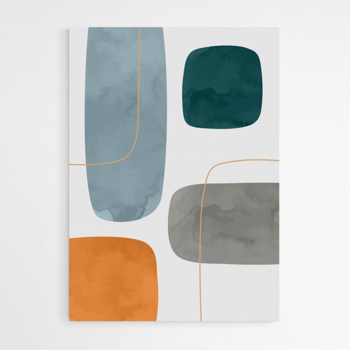 Set 3 tablouri, Intaglio, Abstracte. color, print pe hartie foto Fine Art, Forme abstracte, postere moderne, pentru living, camera copii [4]