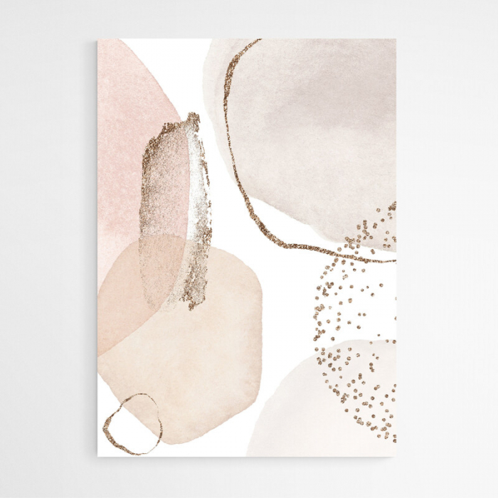 Set 3 tablouri Abstracte, Intaglio, Roz, print pe hartie foto Fine Art, postere moderne pentru living, dormitor [3]