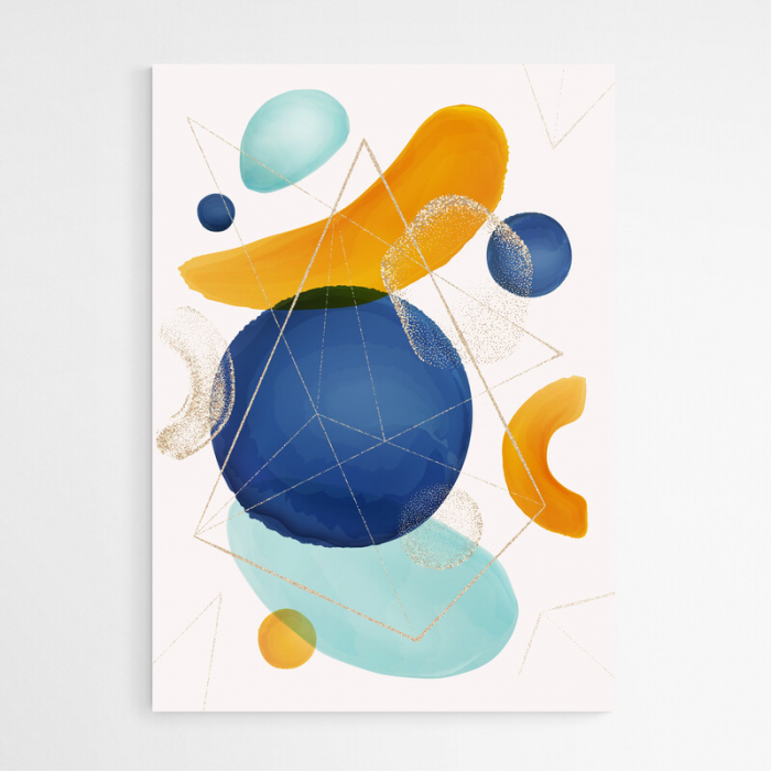 Set 3 tablouri, Intaglio, Abstracte, multicolor, print pe hartie foto Fine Art, postere moderne cu forme colorate, pentru dormitor, living, camera copii [3]