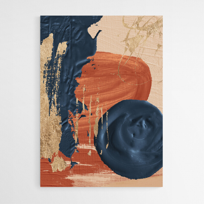 Set 3 tablouri, Intaglio, Abstracte, color, print pe hartie foto Fine Art, pictura abstracta cu auriu, postere moderne pentru living [4]
