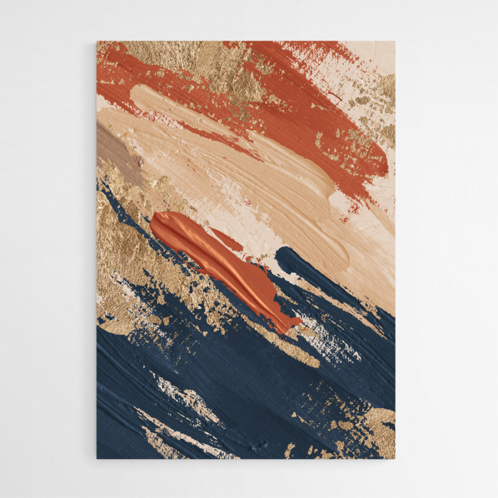 Set 3 tablouri, Intaglio, Abstracte, color, print pe hartie foto Fine Art, pictura abstracta cu auriu, postere moderne pentru living [3]