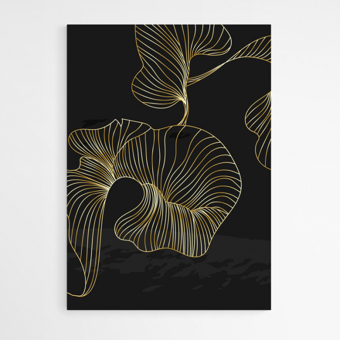 Set 3 tablouri, Intaglio, Abstracte, negru auriu, print pe hartie foto Fine Art, postere moderne cu forme abstracte, pentru dormitor, living, birou [5]