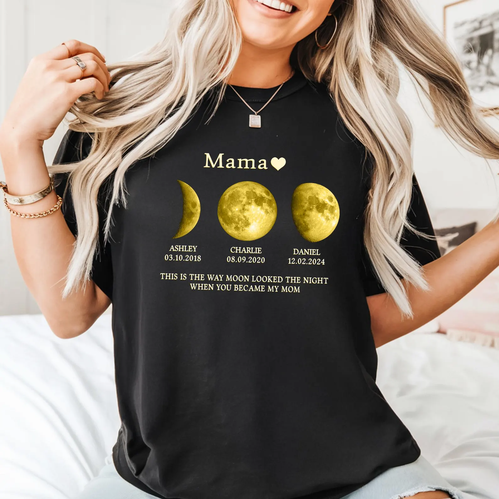 Tricou personalizat cu fazele lunii pentru mama [3]