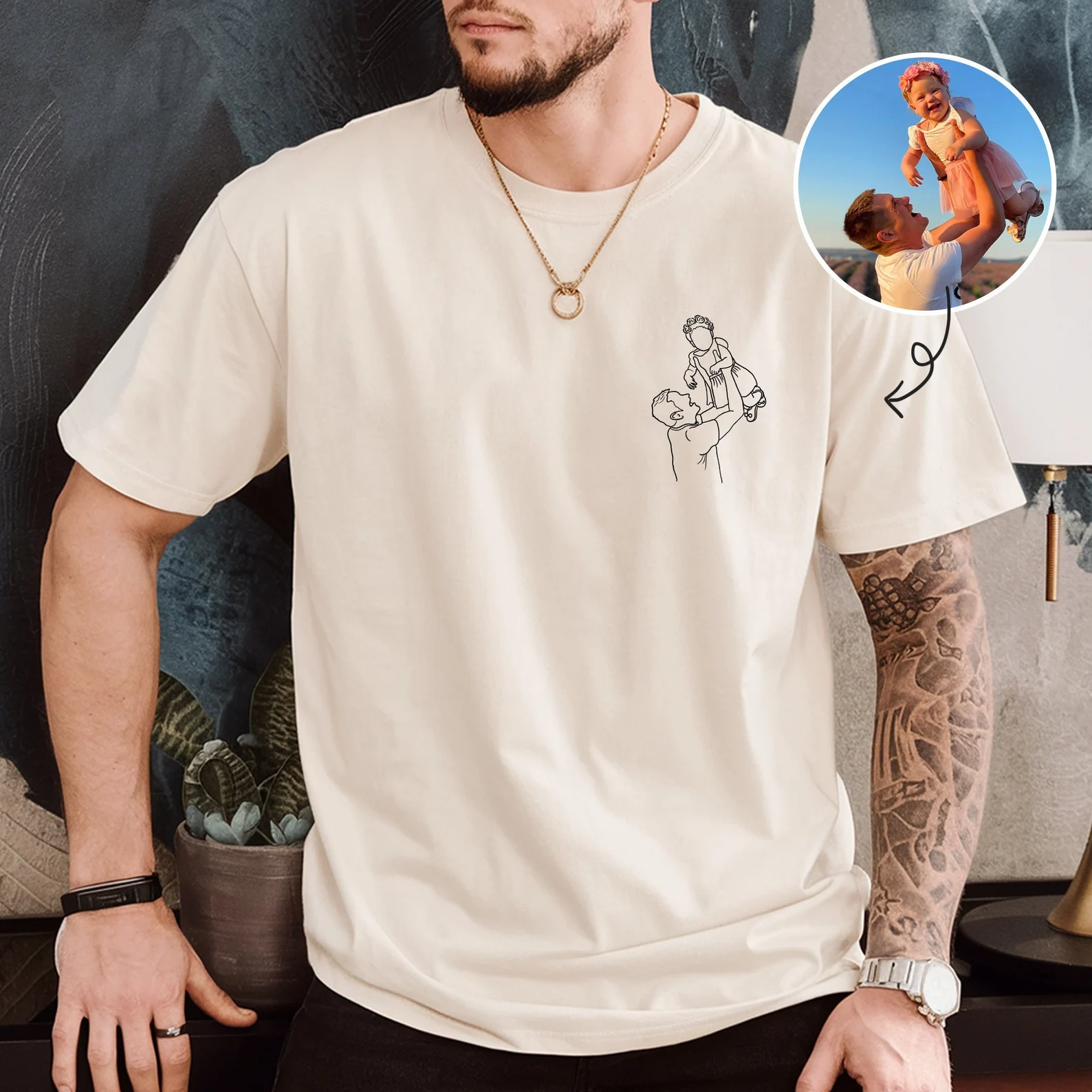 Tricou personalizat cu schiță din poză – stil minimalist [1]