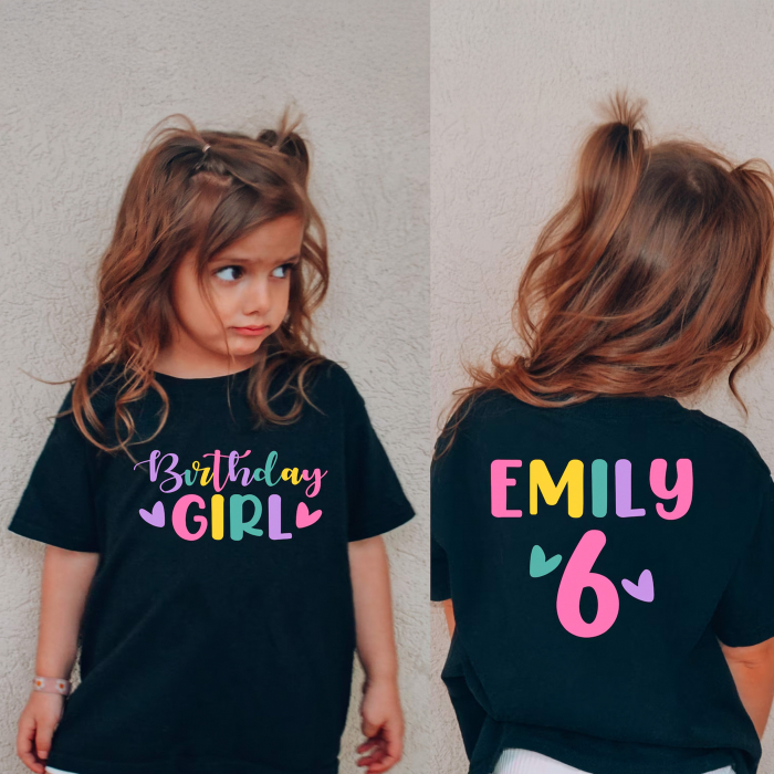 Tricou personalizat pentru ziua de naștere cu dinozauri, animale sau mesaje colorate [4]