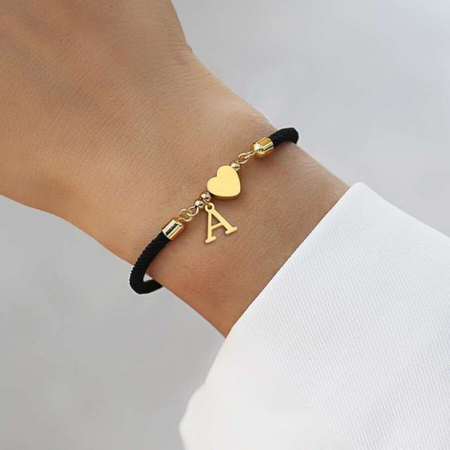 Brățări personalizate - Brățară personalizată cu inimă și inițială