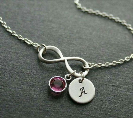 Brățări personalizate - Brățări Personalizate cu simbol infinit, medalion și piatră