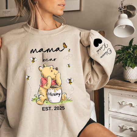 Hanorac personalizat pentru mamă, soră sau bunică cu nume și flori [2]