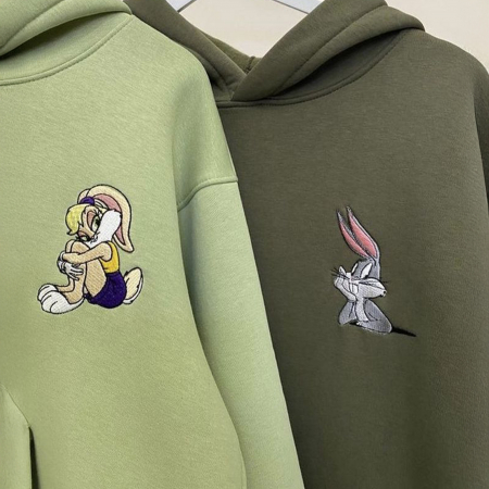 Hanorace de cuplu cu broderie fină și inițiale personalizate [1]