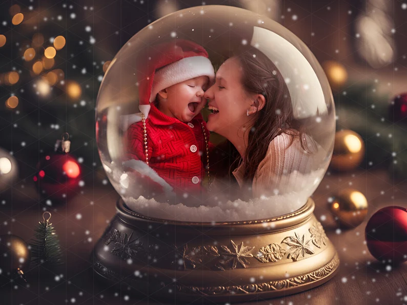 Globuri personalizare - Lampă lună personalizată cu fotografie și mesaj – Cadou romantic unic