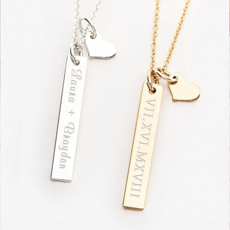 Lănțișoare din argint placat cu aur de 24k – personalizate cu inițiale, mesaje sau pietre de naștere [1]