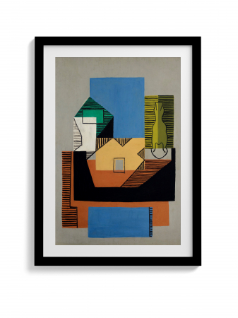 Pablo Picasso - Reproducere canvas tablou Picasso cu chitară, sticlă și fructe