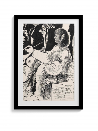 Pablo Picasso - Poster Le peintre et son modèle Pablo Picasso