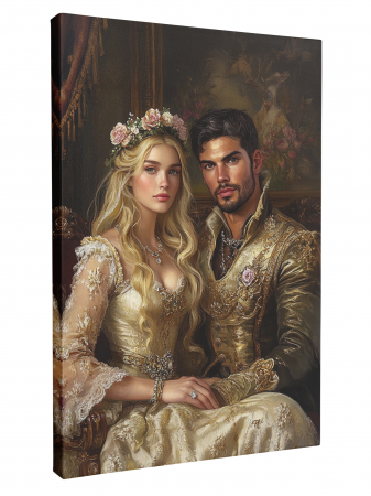 Tablouri personalizate Royal - Portret Regal Personalizat – Cuplu în Stil Renascentist