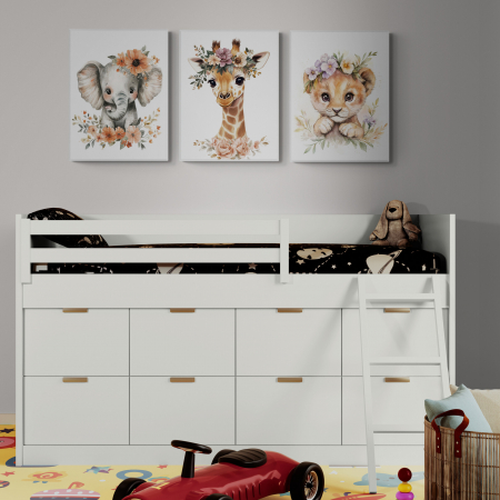 Set de 3 tablouri canvas cu animație și pui de animăluțe [1]