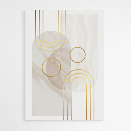 Set 3 tablouri, Intaglio, Stil Abstracte, print pe hartie foto Fine Art, Albastru Auriu, postere moderne, geometrice, pentru living [2]