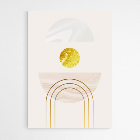 Set 3 tablouri, Intaglio, Stil Abstracte, print pe hartie foto Fine Art, Auriu, culori pale, postere moderne, minimalis, pentru dormitor, living [3]