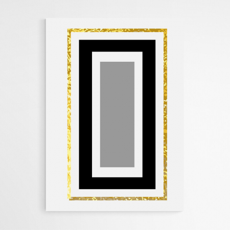 Set 3 tablouri, Intaglio, Stil Abstracte, print pe hartie foto Fine Art, Auriu, forme geometrice, postere moderne, pentru living [4]