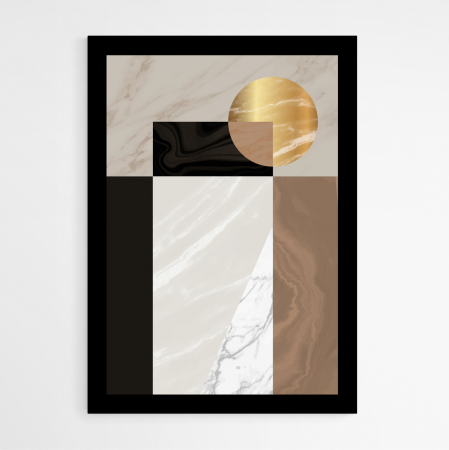 Set 3 tablouri, Intaglio, Stil Abstracte, print pe hartie foto Fine Art, Marmura, Auriu, postere elegante, pentru living, dormitor [3]