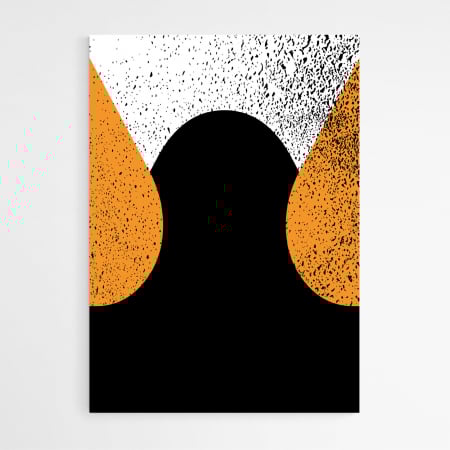 Set 3 tablouri, Intaglio, Stil Abstracte, print pe hartie foto Fine Art, postere moderne, fundal metalizat, portocaliu, pentru living [4]