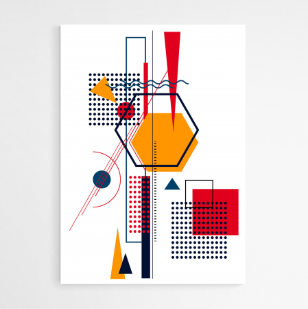 Set 3 tablouri, Intaglio, Stil Abstracte, print pe hartie foto Fine Art, postere figuri geometrice, multicolor, pentru camera copii, dormitor [3]