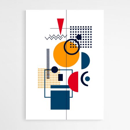 Set 3 tablouri, Intaglio, Stil Abstracte, print pe hartie foto Fine Art, postere figuri geometrice, multicolor, pentru camera copii, dormitor [2]