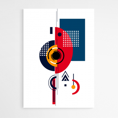 Set 3 tablouri, Intaglio, Stil Abstracte, print pe hartie foto Fine Art, postere figuri geometrice, multicolor, pentru camera copii, dormitor [4]