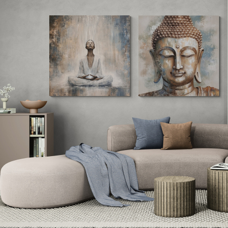 Tablouri Buddha - Două tablouri canvas cu teme spirituale