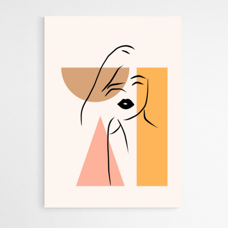 Set 4 tablouri, Intaglio, Abstrate minimaliste, multicolor, print pe hartie foto Fine Art, Siluete, postere moderne, pentru casa, birou [3]