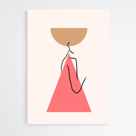 Set 4 tablouri, Intaglio, Abstrate minimaliste, multicolor, print pe hartie foto Fine Art, Siluete, postere moderne, pentru casa, birou [4]