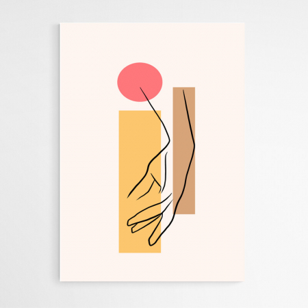 Set 4 tablouri, Intaglio, Abstrate minimaliste, multicolor, print pe hartie foto Fine Art, Siluete, postere moderne, pentru casa, birou [2]