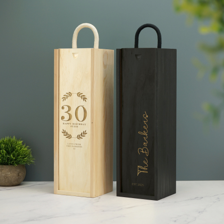 Sticle personalizate - Cutie pentru Șampanie Personalizată – „Eleganță Aniversară”