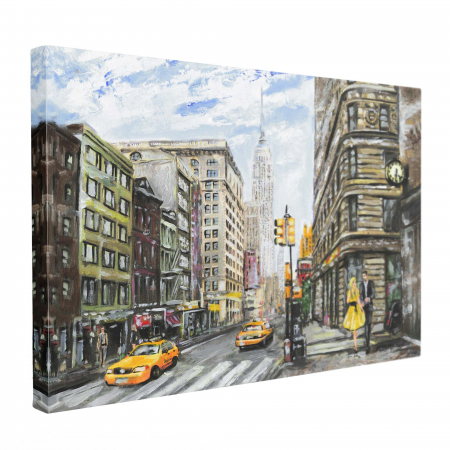 Tablou abstract cu arhitectura New York, perfect pentru hol sau bucătărie. [1]