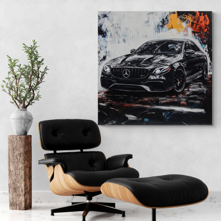 Tablouri cu Masini - Tablou canvas abstract modern cu mașină Mercedes